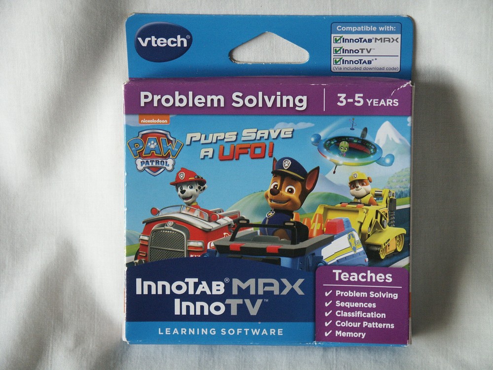Vtech Innotab Learning Software Paw Patrol Pups Save a UFO! Problem Solving New