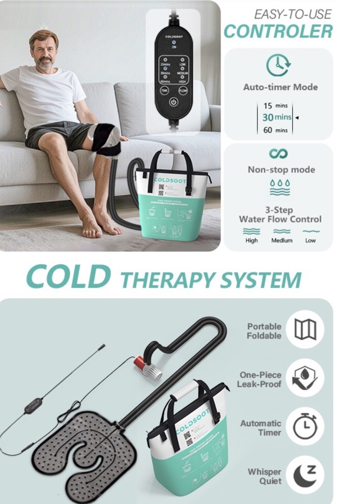 Cold Therapy Machine w/Timer, Compact and Portable Ice Machine for Knee After Su