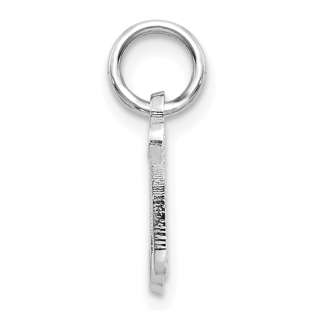 10K White Gold Initial N Charm
