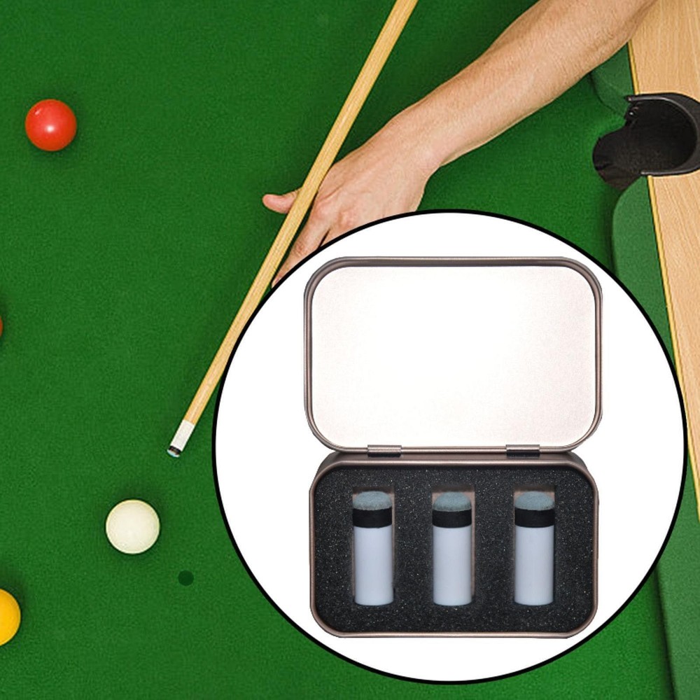Pool Cue Tips Storage Box with 3 Cue Tips Portable Premium Sturdy Durability