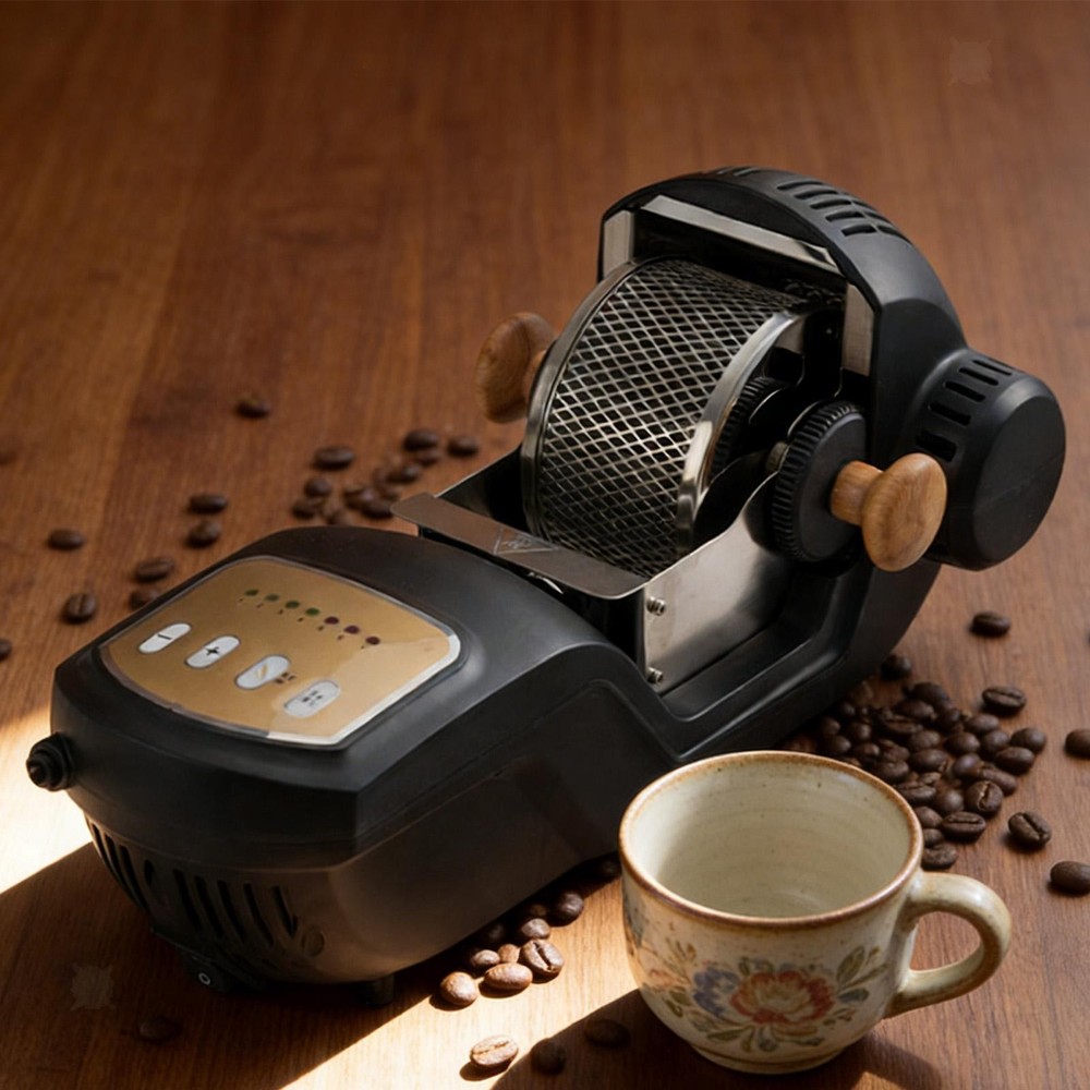 Mini Coffee Bean Roaster Adjustable Temperature Drum Roaster Machine for