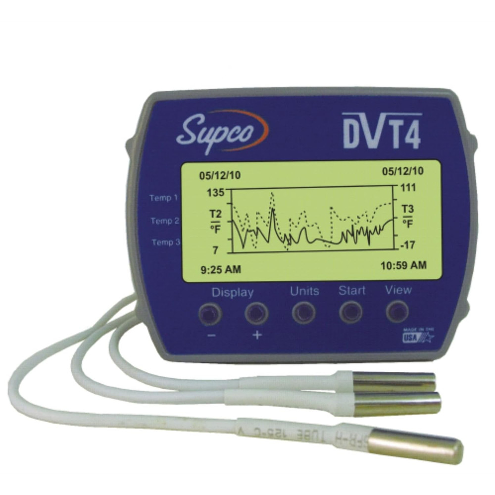 DVT4 Data View 4-Channel Temperature Data Logger with Display, 4" Length X 3-3/6