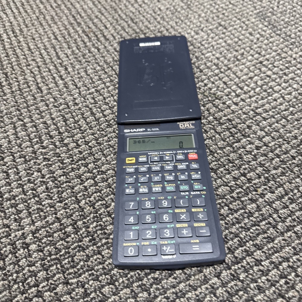 Vintage Sharp EL-520L Scientific/Statistic Calculator - TESTED With Case