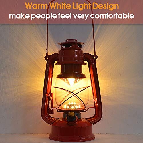Rechargeable Vintage Hurricane Lantern Warm White Battery Operated