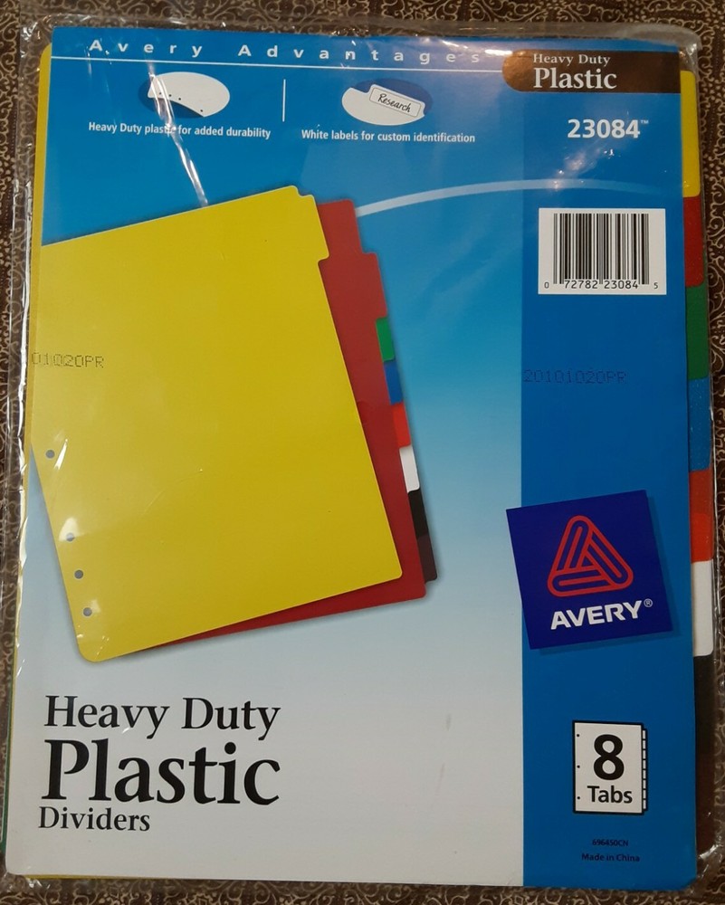 Avery Plastic Tab Divider - Blank - 8.50" X 11" - Multicolor Divider -