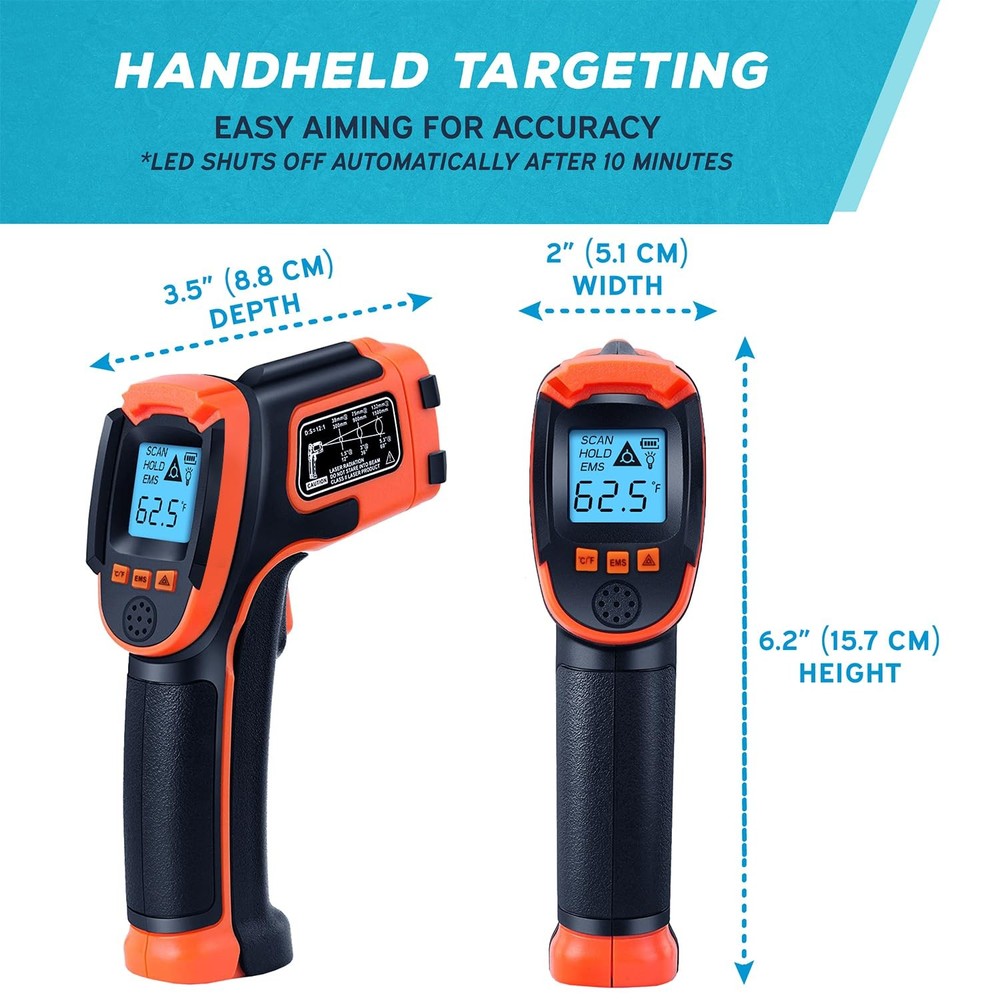 Infrared Temperature Gun - Handheld Surface Infrared Thermometer for Griddle,...