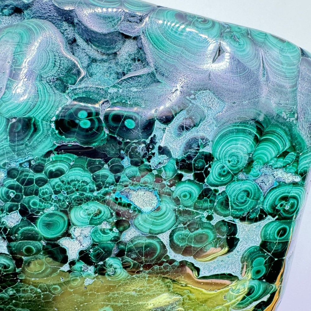 468 Grams Malachite Polished Tight Pattern Great Shape And Quality For Display