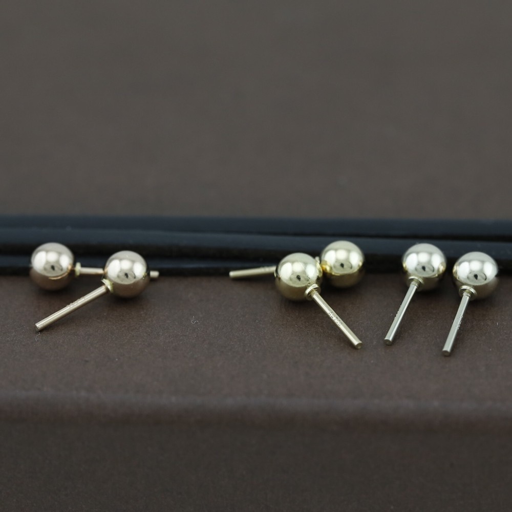 Genuine 18CT Solid Gold Screw Posts & Balls 5mm - 1 Pair Set