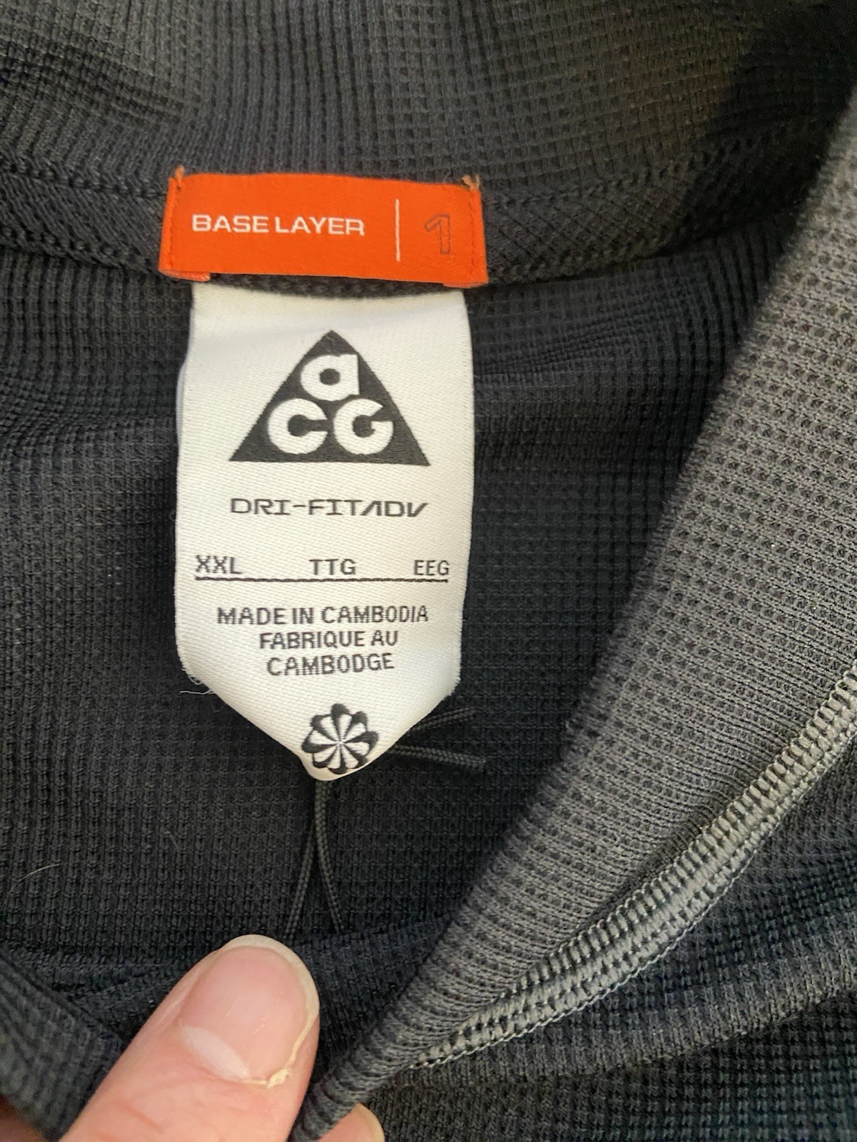 NWT Nike ACG Dri-Fit Chinati XXL Black Thermal Base Layer Top Outdoor Hiking