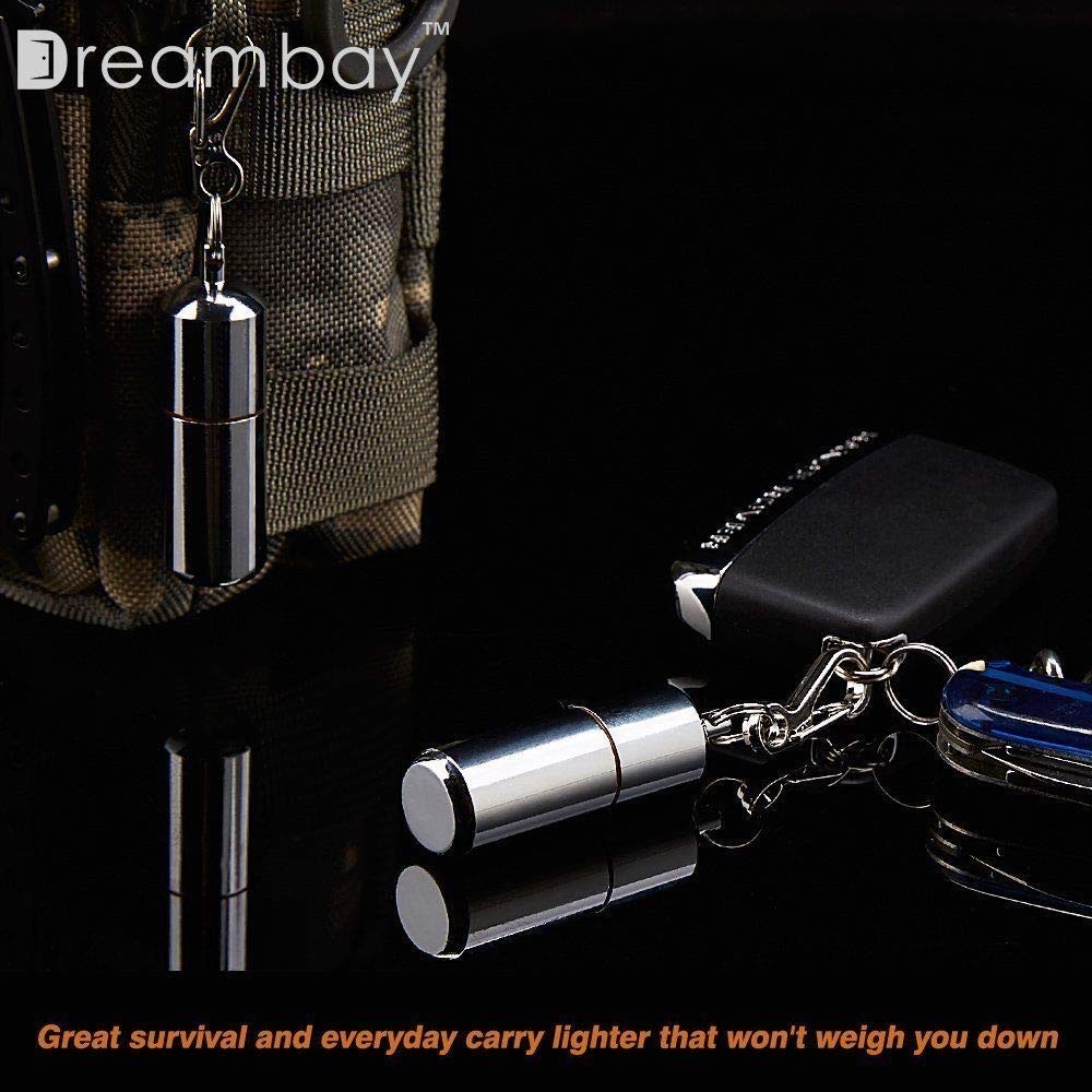 2 Pack Keychain Peanut Lighter EDC Mini Waterproof for Small, Silver
