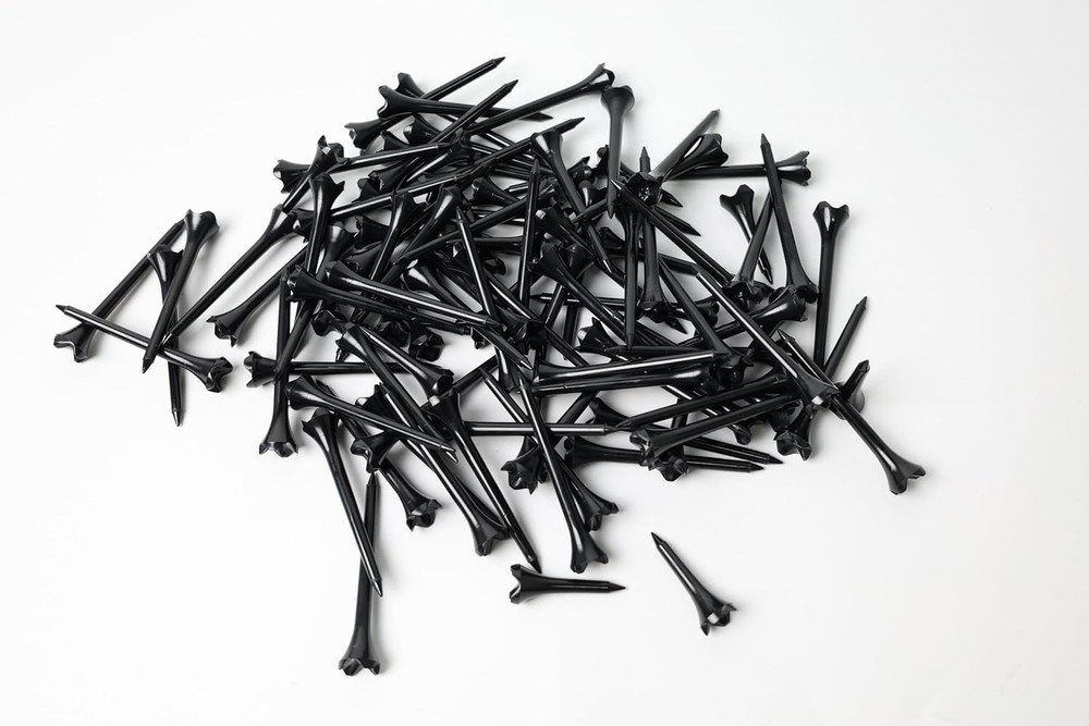 Plastic Golf Tees - Black- 2.75 & 1.5 Inch Plastic Combo Pack