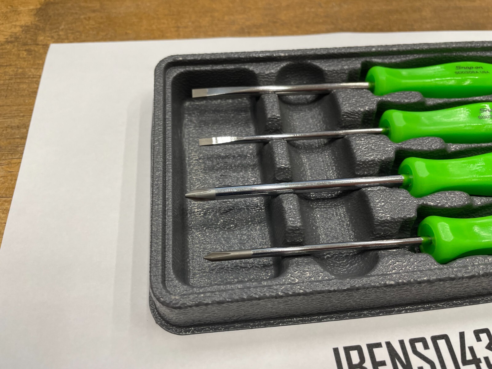 Snap-on Tools NEW GREEN 4pc Mini Hard Grip Combination Screwdriver Set SDDX40AG