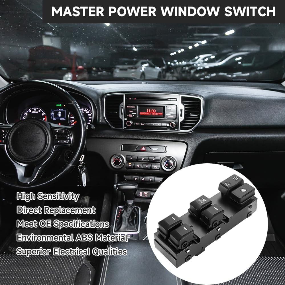 Front Left Driver Side Master Power Window Switch - Compatible for Kia