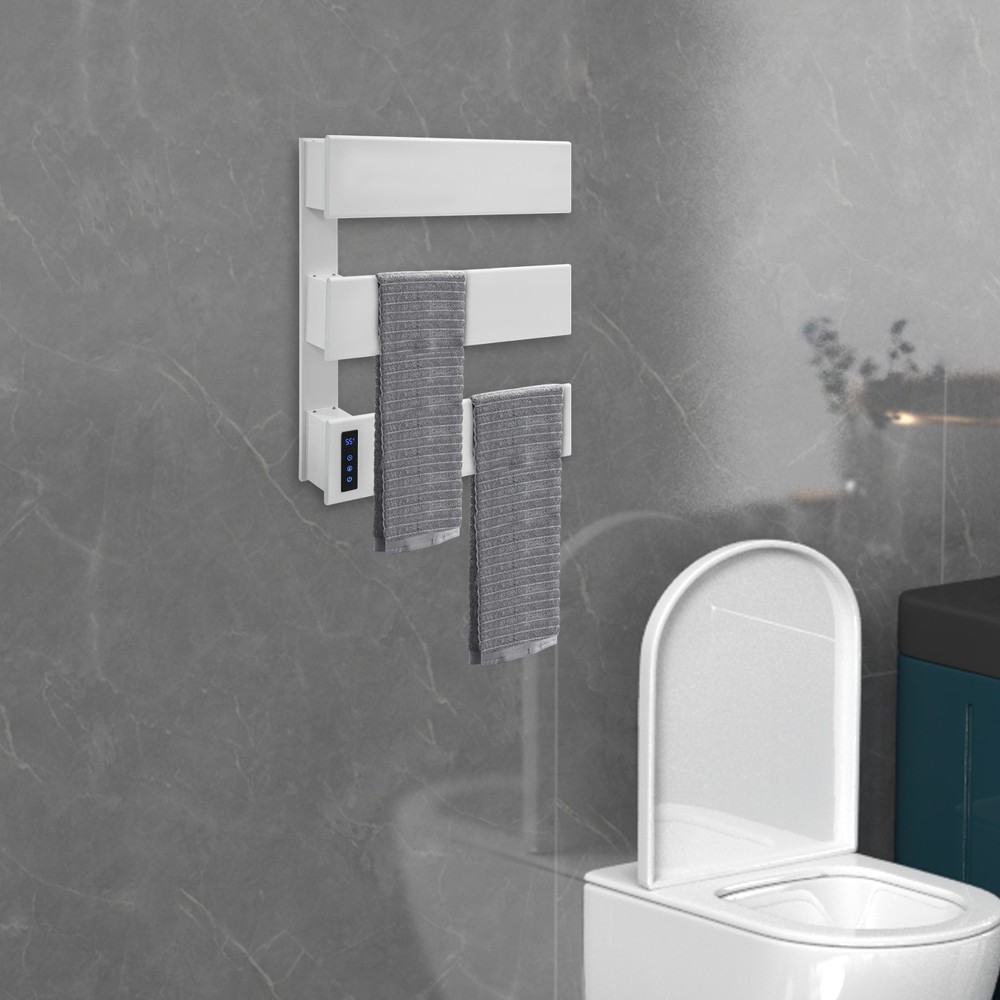 Electric Towel Rack, Wall-Mounted Heater with Timer & Temperature Control