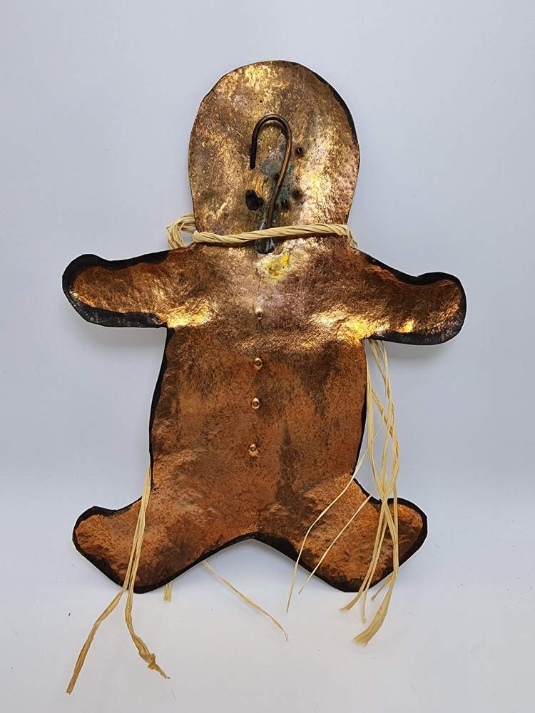 Handmade Hammered Copper 8.5” Gingerbread Man Wall Hanging