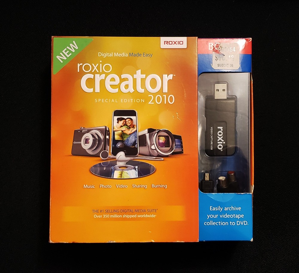 ROXIO CREATOR Special Edition - VHS To DVD Video Capture Editing USB PC Computer