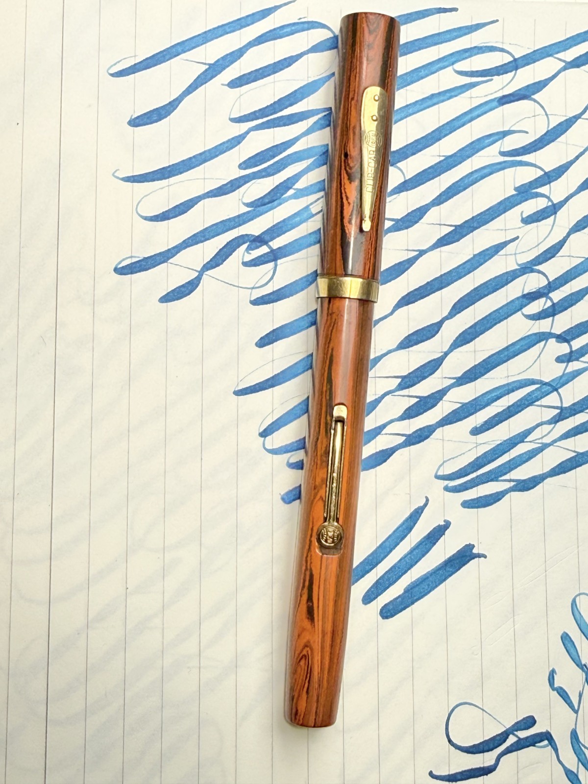 Waterman 52 Red Ripple 14K Gold nib super flex wet noodle (video)
