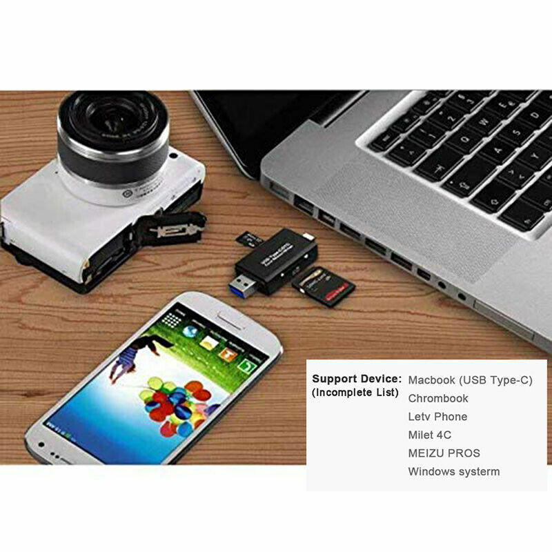 Card Reader USB 2.0 Type C Micro TF OTG Smart Memory Adapter Laptop Computer Lot