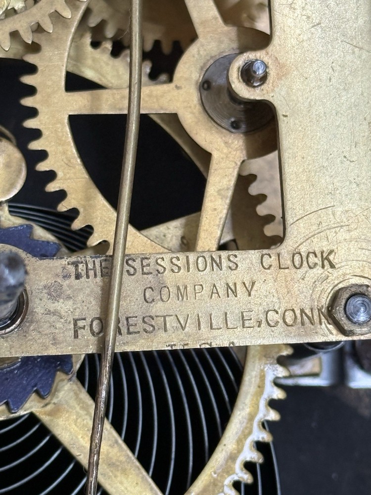 1908 Sessions Short Drop Octagon Office Regulator Wall Clock TIME ONLY SEE VIDEO
