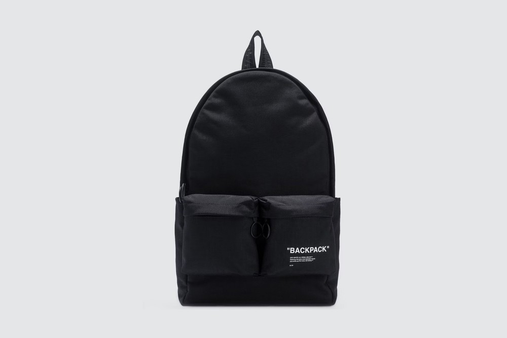 Off White Quote Black Backpack