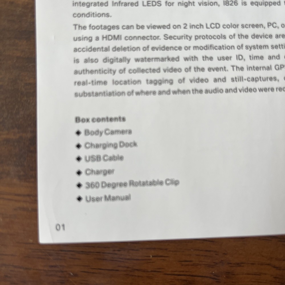 body camera night vision- Police/security