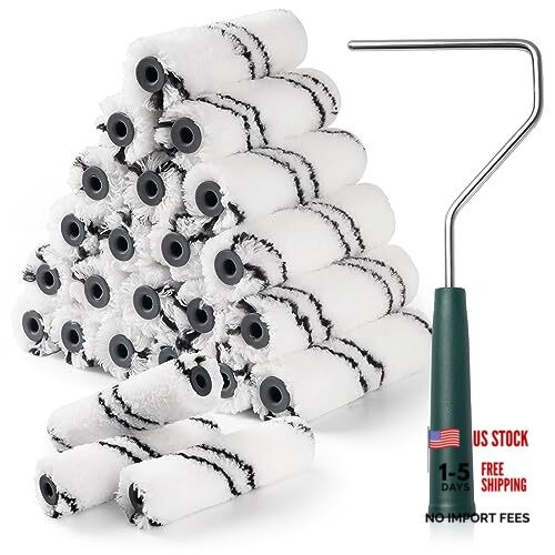 Microfiber Paint Roller Covers, 24 Pack Paint 4 inch paint roller 24 pack