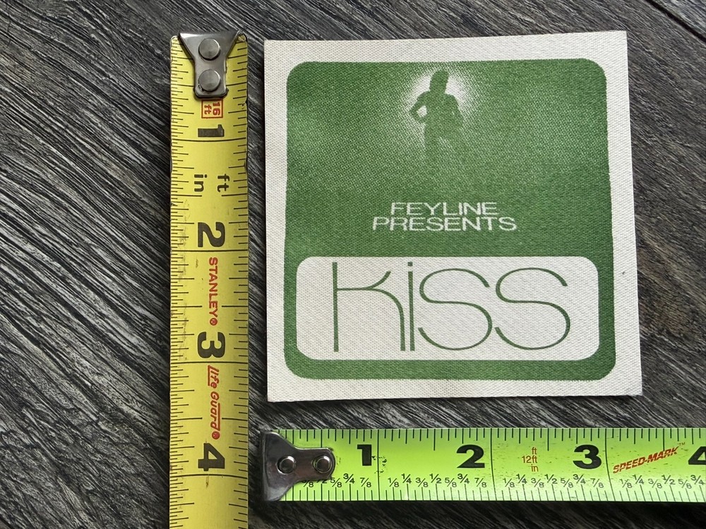 KISS Pass Satin Rock And Roll Over Tour Feyline Green Unused Vintage Kiss Aucoin