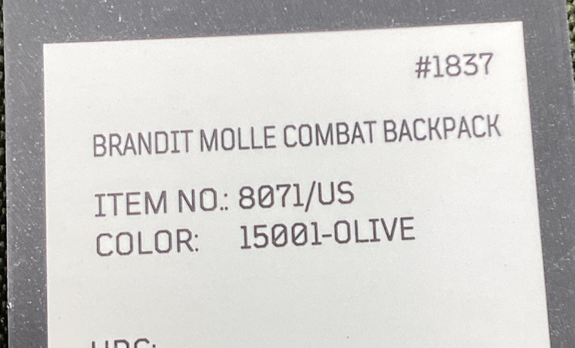 Brandit Molle Combat Backpack 8071 Olive