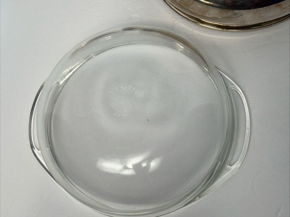 Raimond MCM Silverplate Covered Casserole W/Pyrex Glass Insert A-AA Vintage 60s