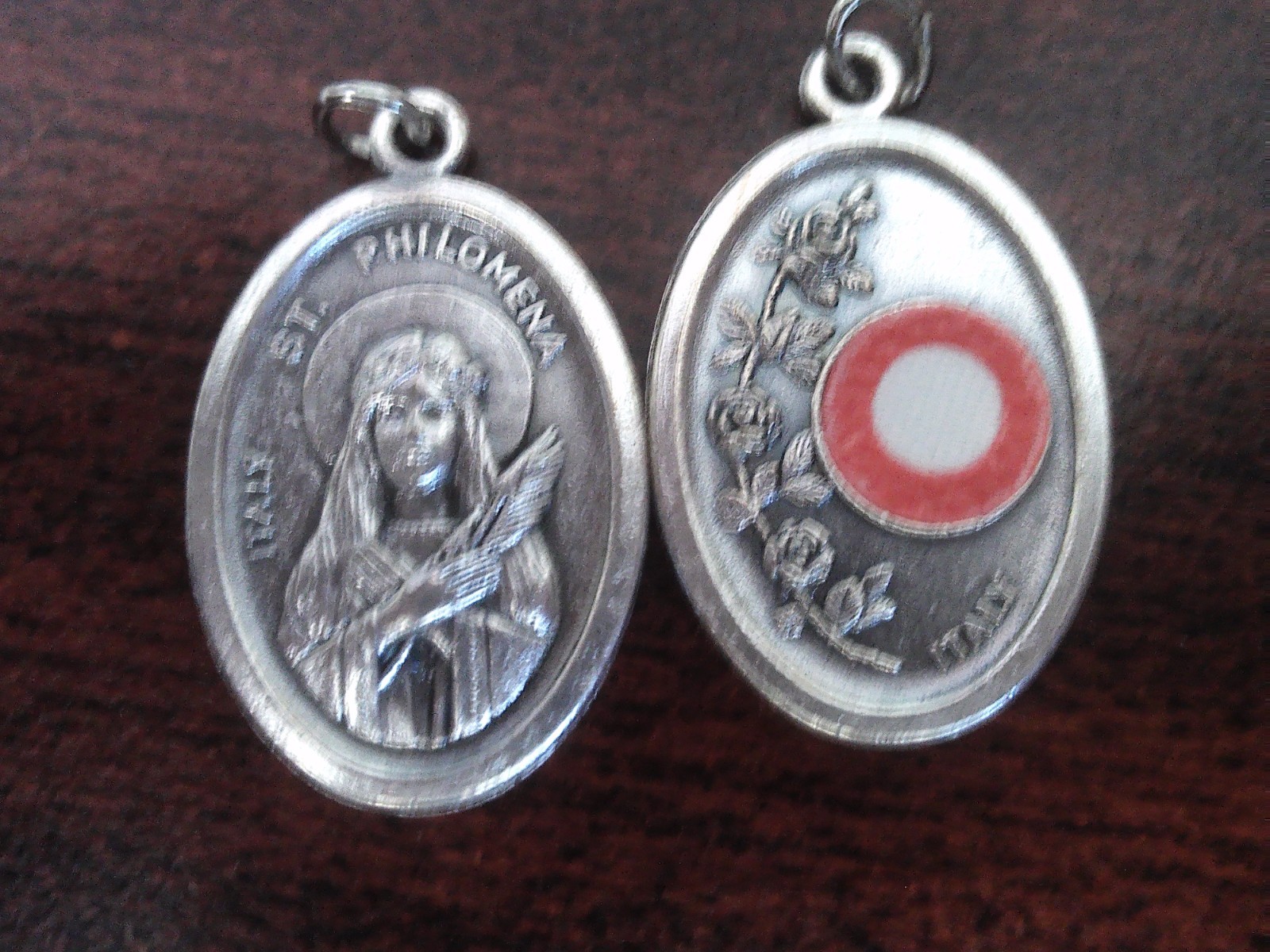Rare Saint St Philomena Medallion from Rome Ex Indumentis Relic from clothing