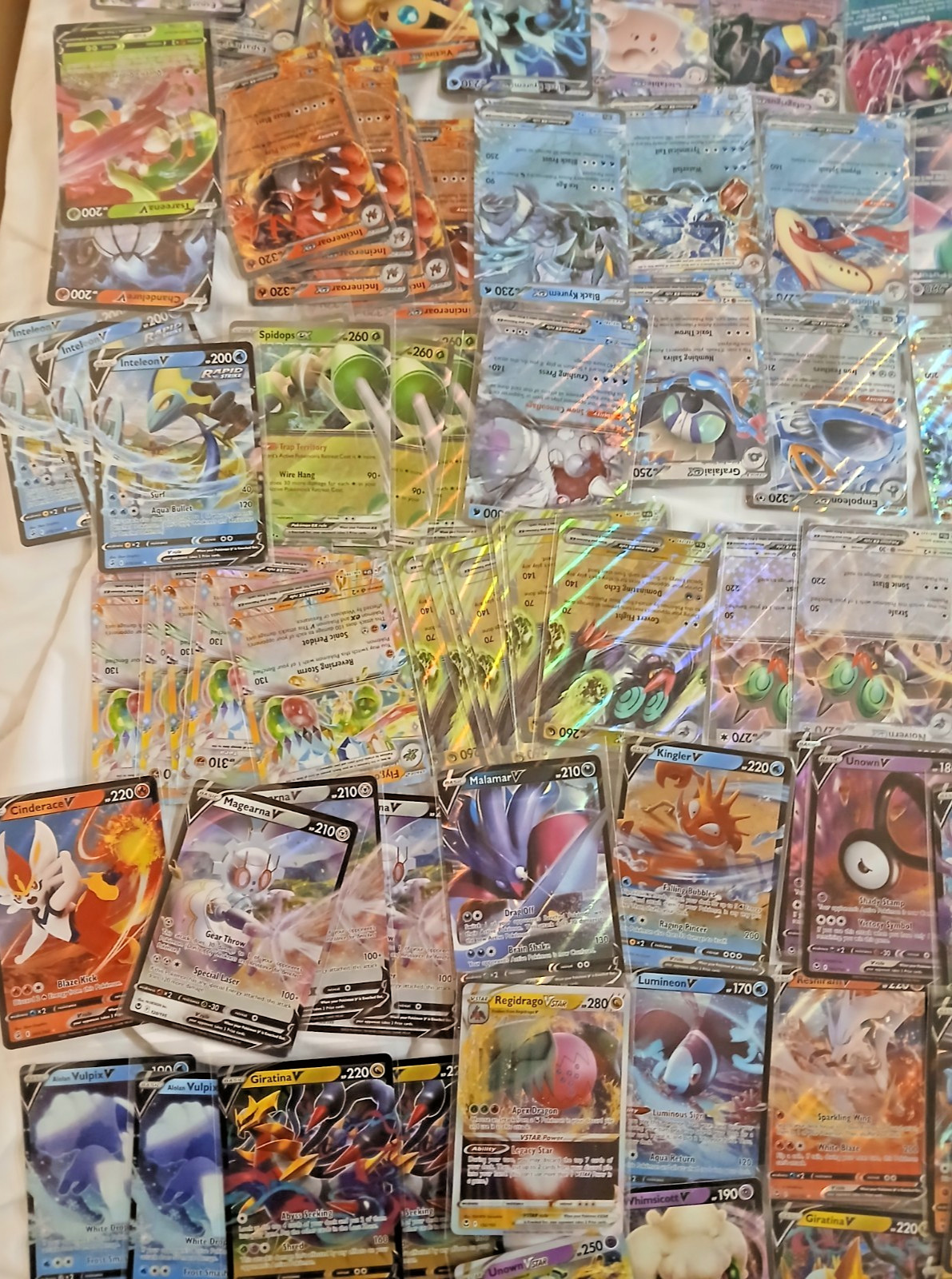 Official Pokémon Card Lot of 358 Includes Rares, Holos, Reverse, EX, V, VSTAR...