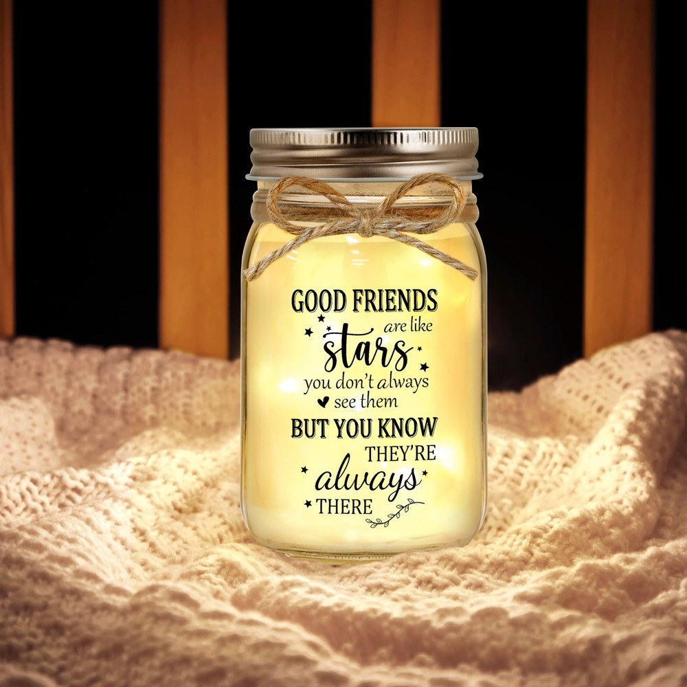 Mason Jar Night Light Friendship Gift Decor