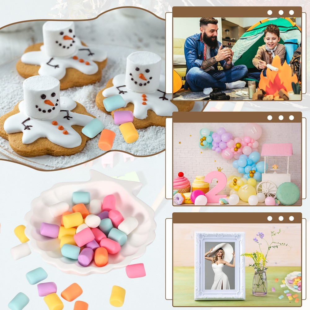 20 Pcs Resin Candy Charm, Artificial Simulation Cotton Candy, White