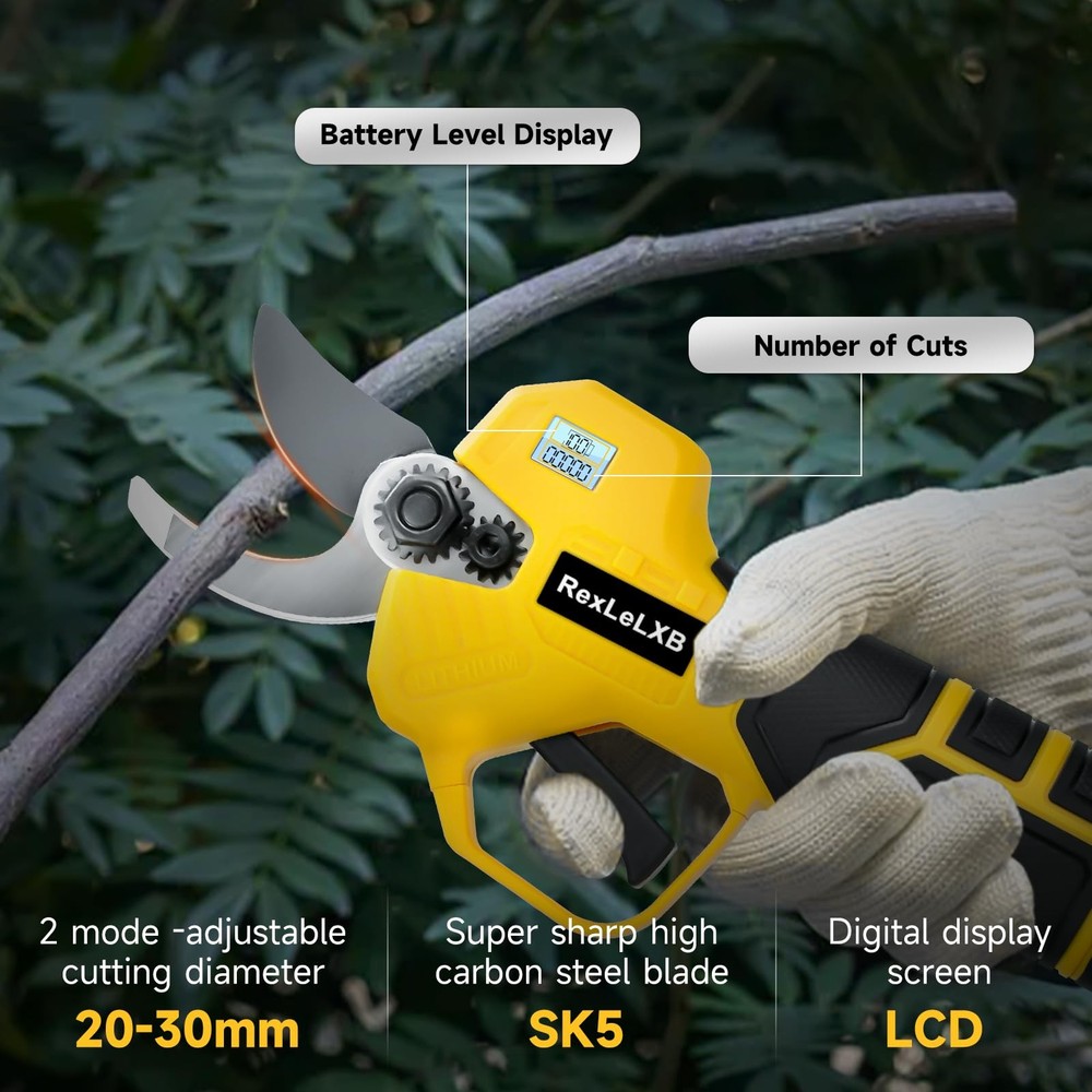 Cordless Pruning Shears for DeWalt 20V Battery, Brushless Tree Pruner with LC...