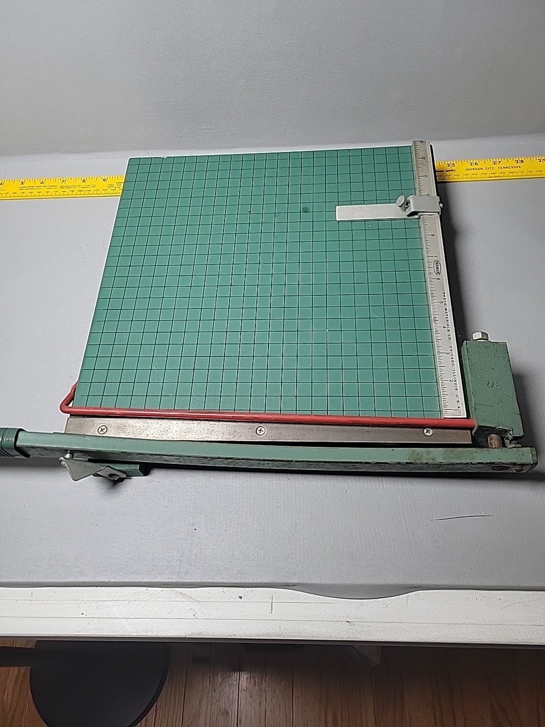 Vintage 13" Premier Brand Guillotine Paper Cutter. Manuf by Photo Materials Co.