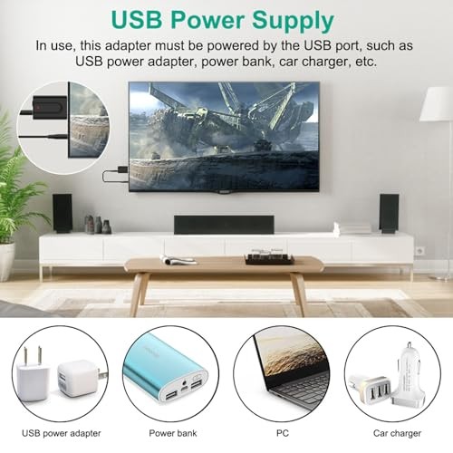 USB Bluetooth 5.0 Transmitter Receiver, 2-in-1 Mini Wireless Audio Adapter,
