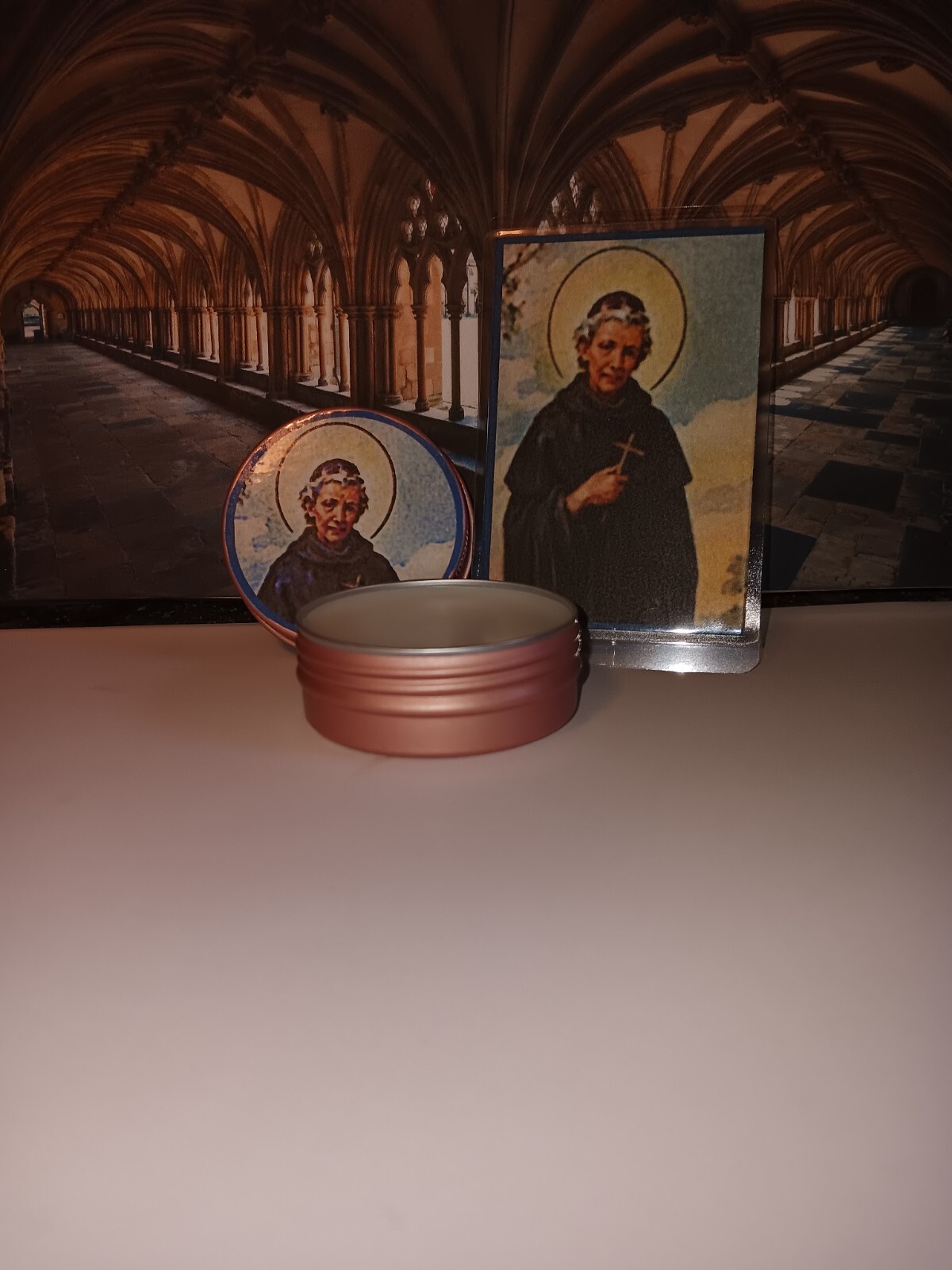 St Peregrine Holy Relic Oil Solid Balm-1 ounce-with Laminated Prayer Card