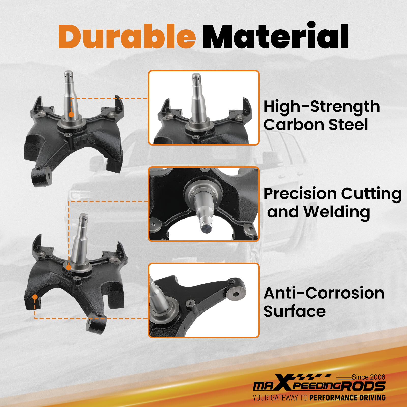 Front 4" Rear 6" Drop Kit w/Shock For Chevy GMC C1500 1988-98 W/1.25" ROTORS V8