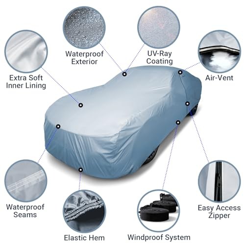 iCarCover Custom Car Cover for 18. Chevy Nova 1968-1979 1-Tone (Solid Gray)