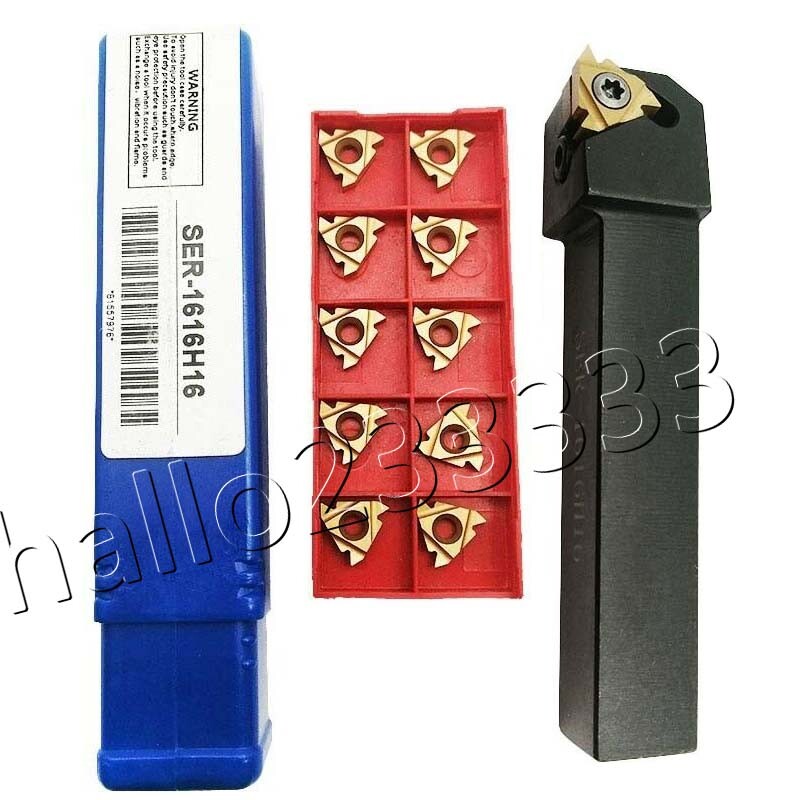 SER1616H16 lathe External Turning Tool Holder+16ER AG60 BP010 Threading Insert