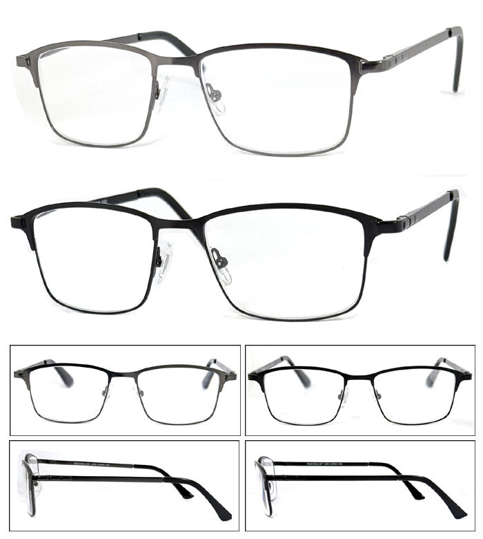Metal Frame Rectangular Full Lens (Not Bifocal) Reading Glasses Spring Temples