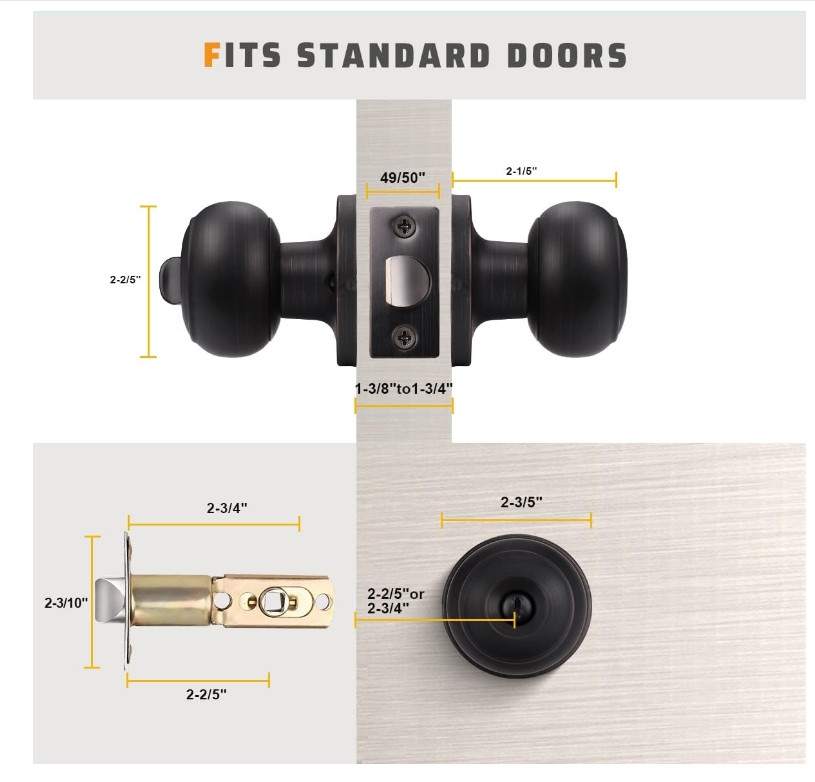 Oil-Rubbed Bronze Interior Door Knobs, Interior Door Knobs Bedroom, Bronze Do...