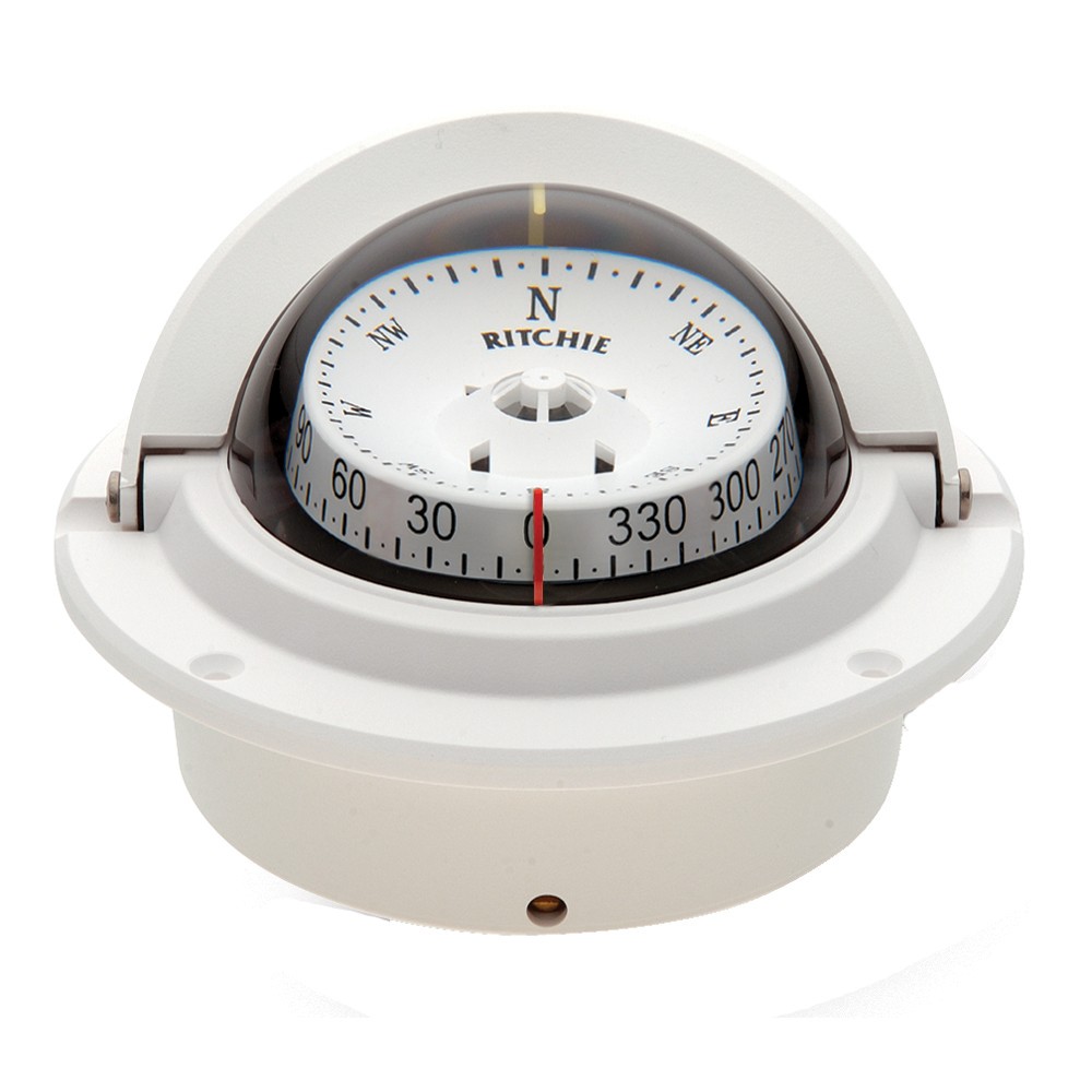 Ritchie Voyager Flush Mount Compass - White, 3-inch Dial
