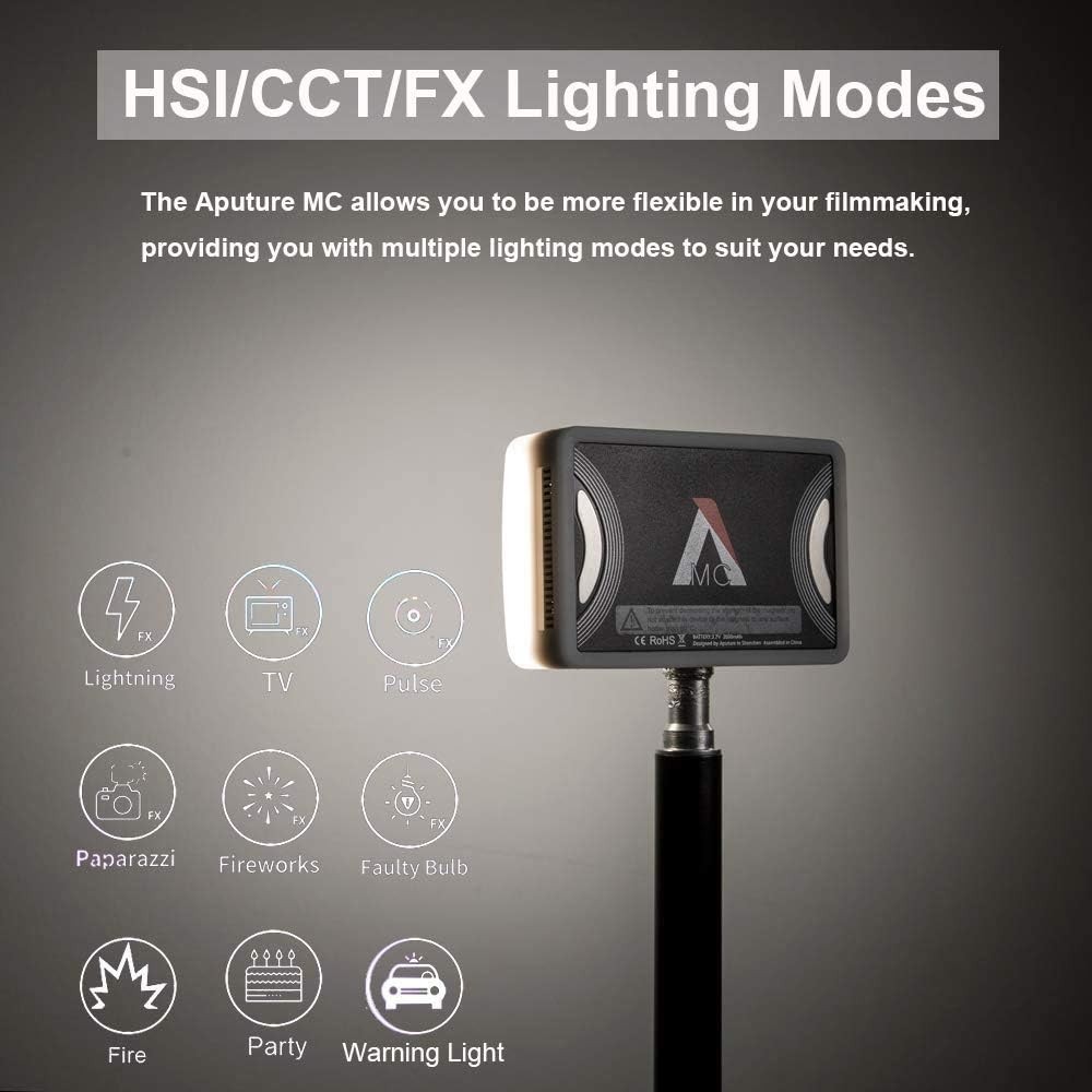 On-Camera Light with Multiple Lighting Modes, App Control