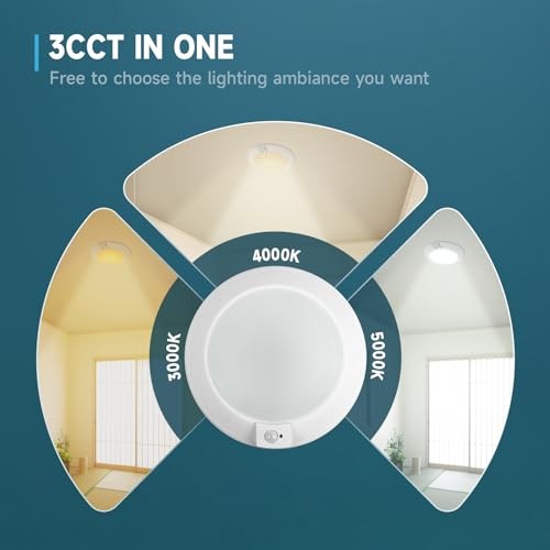 PIR Motion Sensor Ceiling Light, 3CCT Selectable Occupancy Light with Time 2