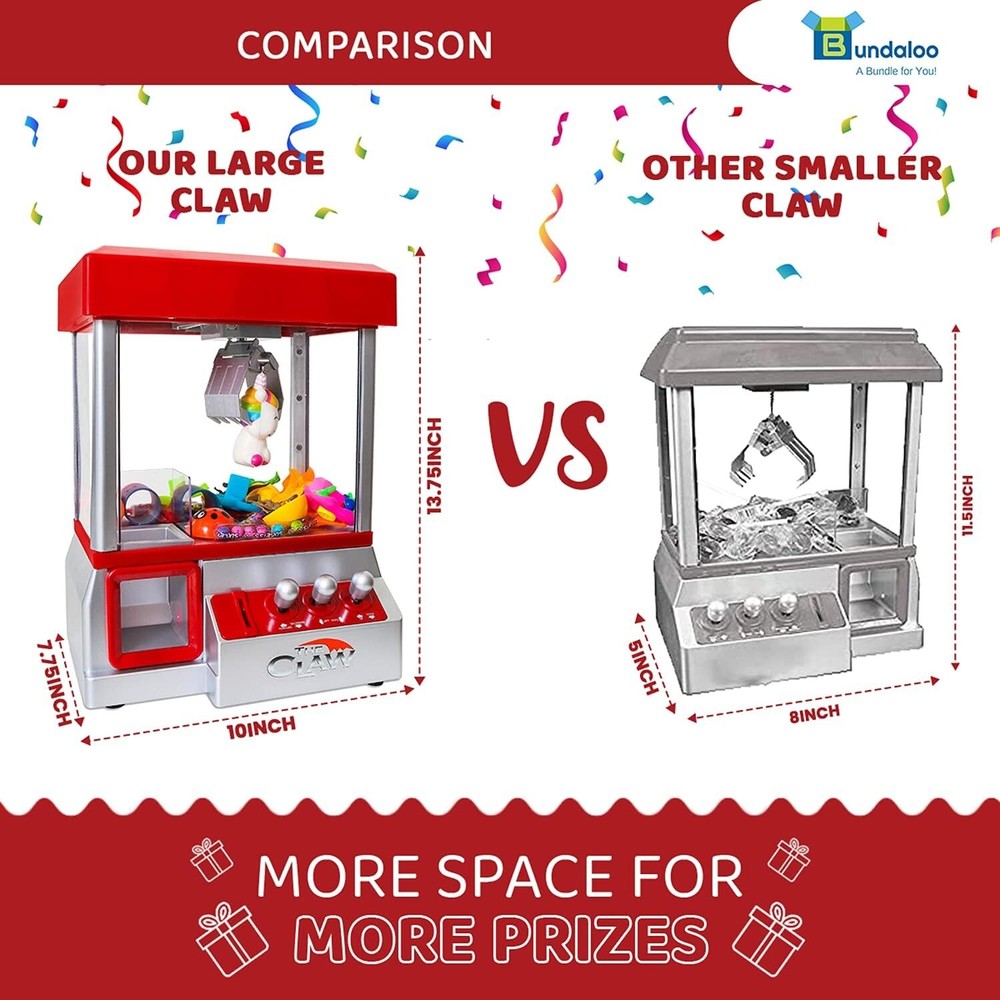 Fun Retro Claw Machine with Sound - Ultimate Home Prize Vending Experience=