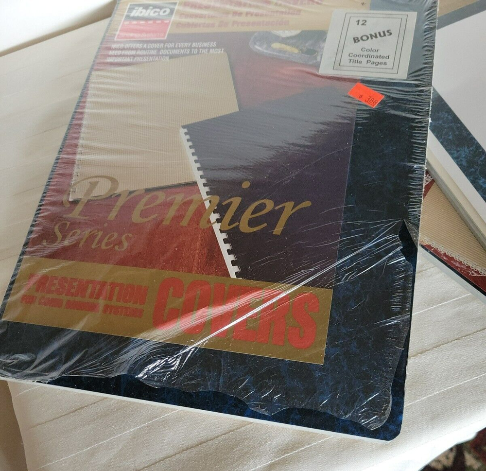 3 IBICO Presentation Covers for Comb Binding Systems 25356 Clear/Blue 12pc
