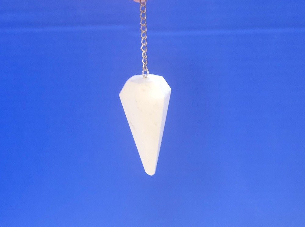 Vintage White Scolecite Pendulum for Dowsing