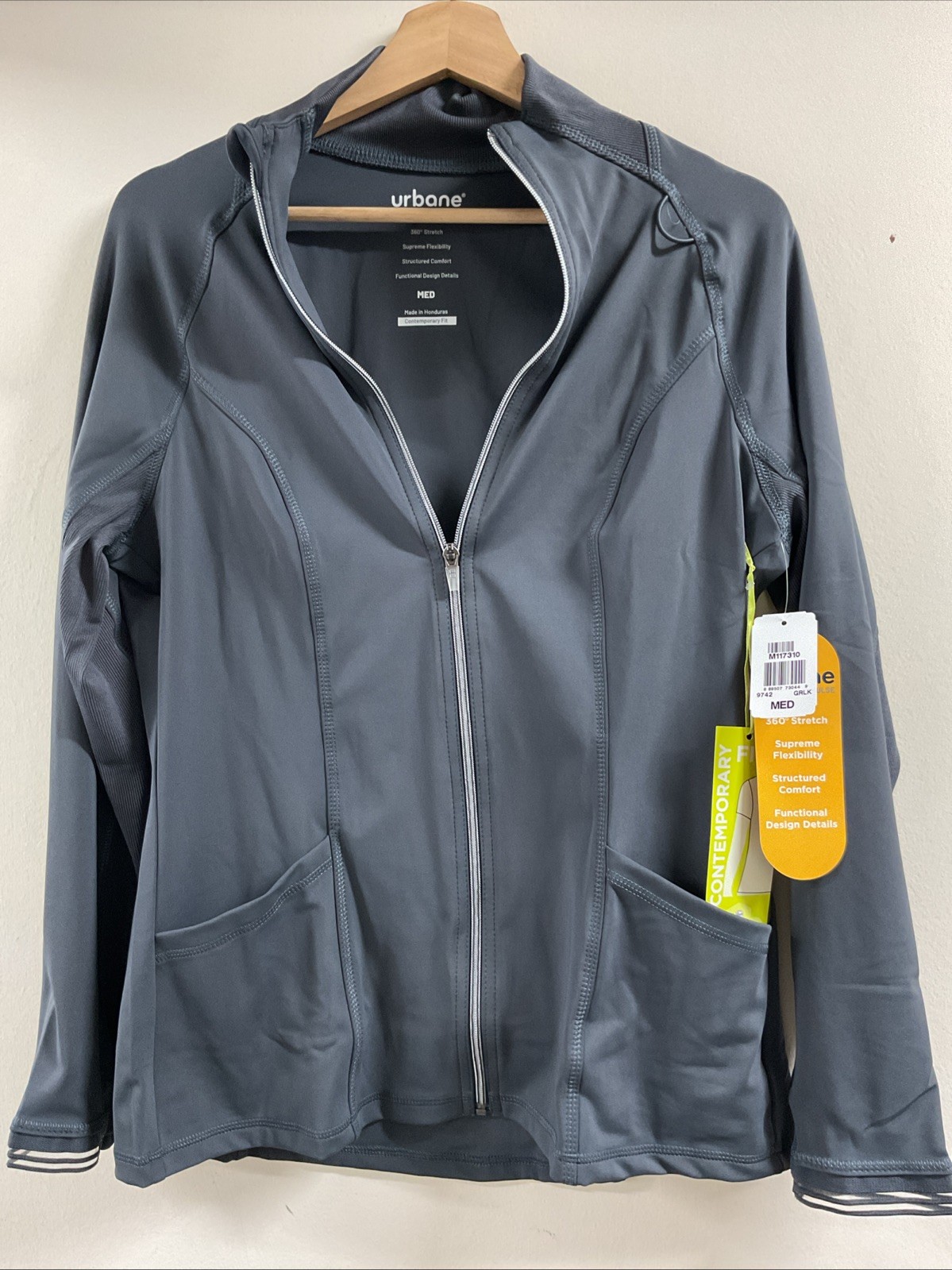 MEDIUM Urbane Impulse Slim Fit Extreme Stretch Scrub Jacket Women 9742 Graphite