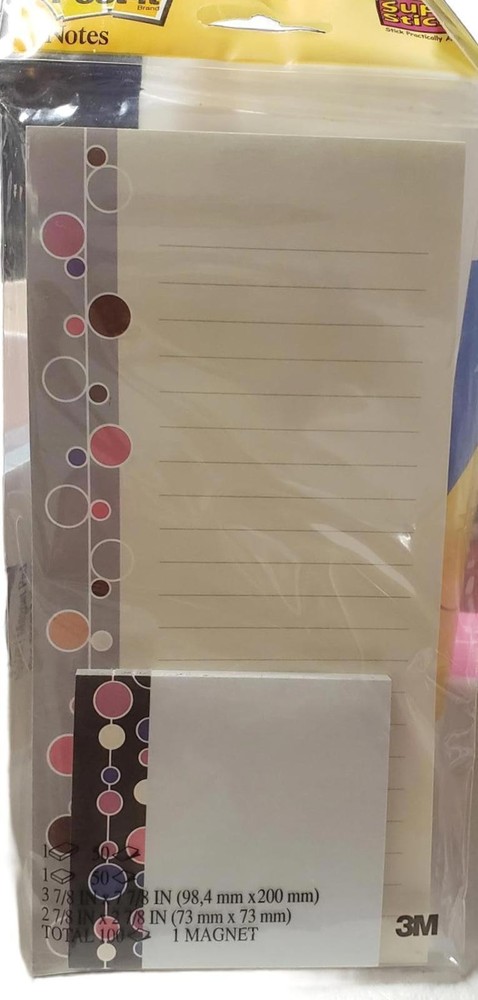 Post-it Super Sticky Magnet Pad Notes 3M 100 Sheets Total - New Sealed - Read